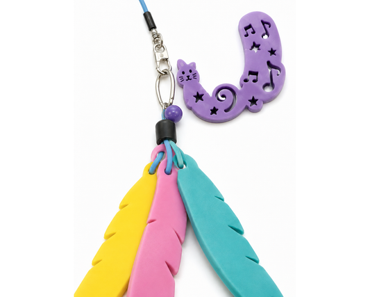 Colorful Feather Cat Collar – Adjustable Cat Collar with Bell, Feather Charms and Decorative Pendant